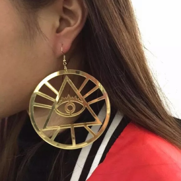 Evil eye earrings jewelry festival rave fringe edc - Picture 5 of 8